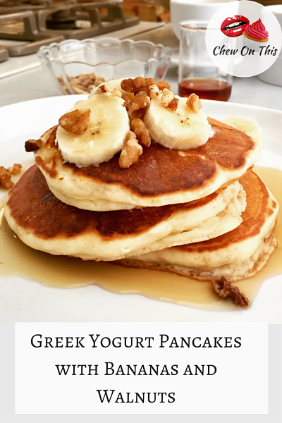 Greek Yogurt Pancakes with Bananas and Walnuts