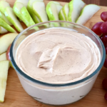 Creamy Peanut Butter Fruit Dip | Healthy Greek yogurt & peanut butter dip sweetened with just a touch of honey, tastes so good...your mouth will think you're misbehaving!