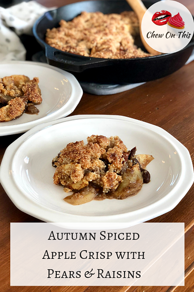 Paleo Apple Crisp | All the flavors of Fall are in this apple crisp with pears and raisins!