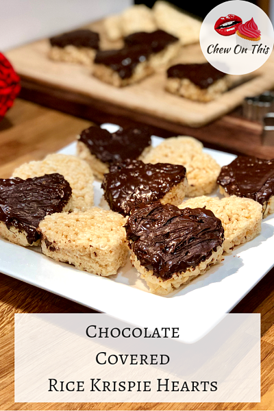 Chocolate Covered Rice Krispie Hearts | Rice Krispies treats are awesome...shape them into hearts and dip them in chocolate and they're ready for your Valentine!