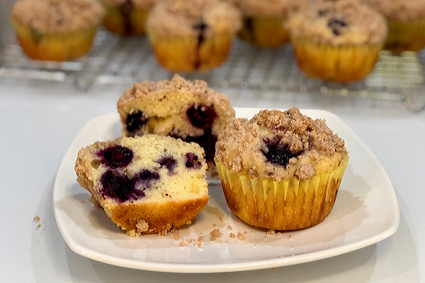 Moroccan Spiced Meyer Lemon and Blueberry Muffins