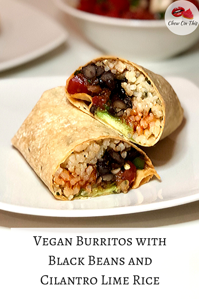 Vegan Burritos with Black Beans and Cilantro Lime Rice