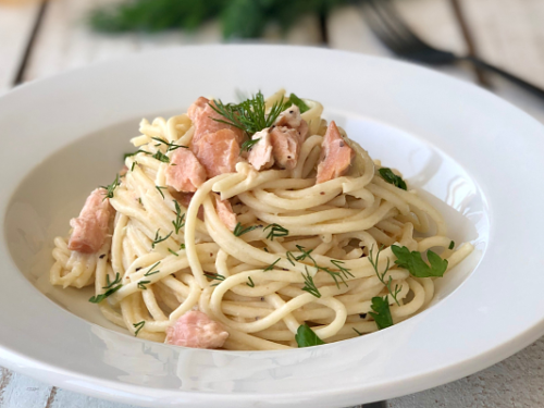 Creamy Pasta with Smoked Salmon - Chew On This