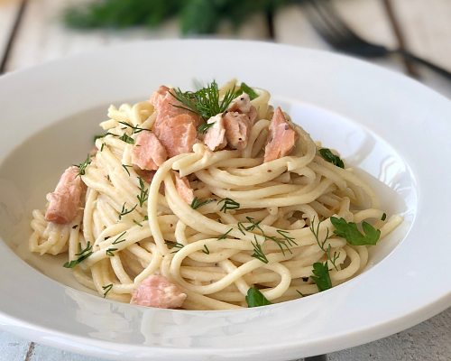 Creamy Pasta with Smoked Salmon - Chew On This