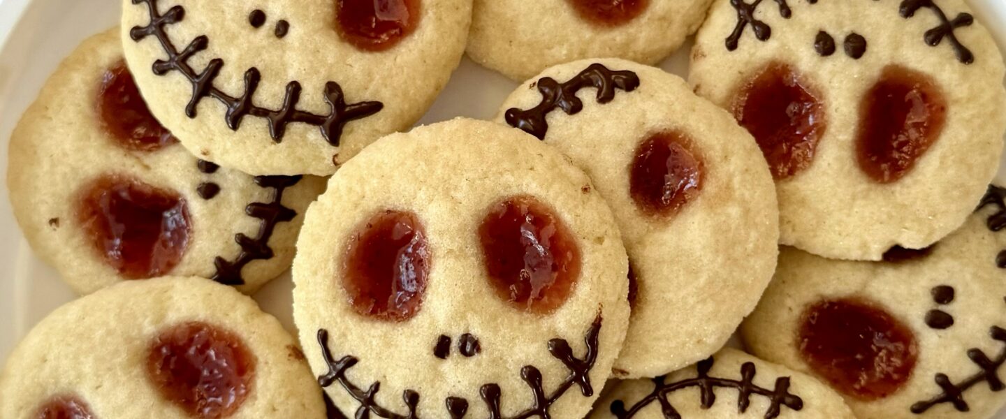 Halloween Skeleton Thumbprint Cookies