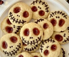 Halloween Skeleton Thumbprint Cookies