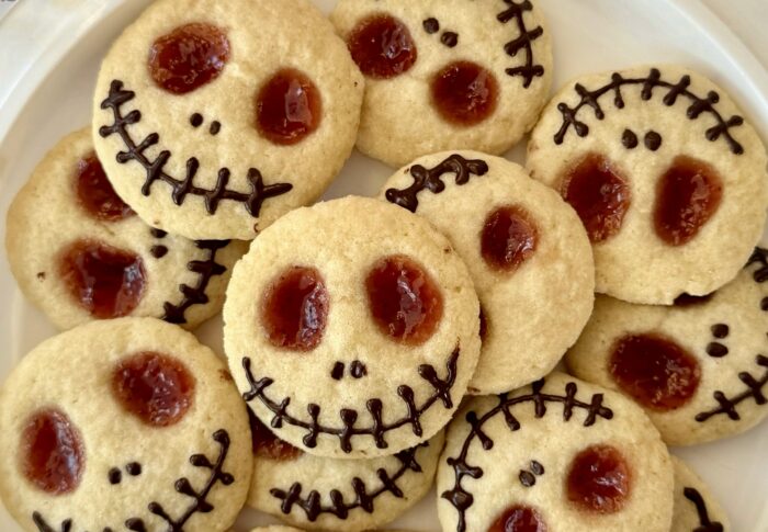 Halloween Skeleton Thumbprint Cookies